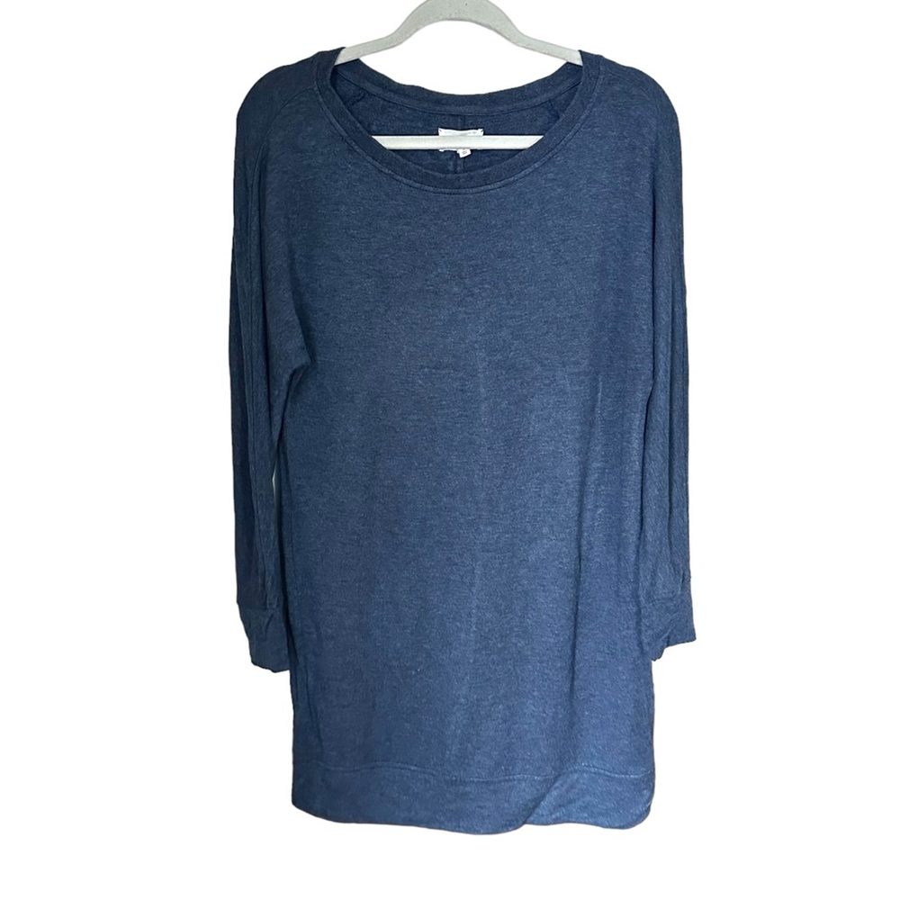 Lou & Grey Womens Sz S Tunic Sweater Blue Long Sleeve Soft Pullover Crew Neck